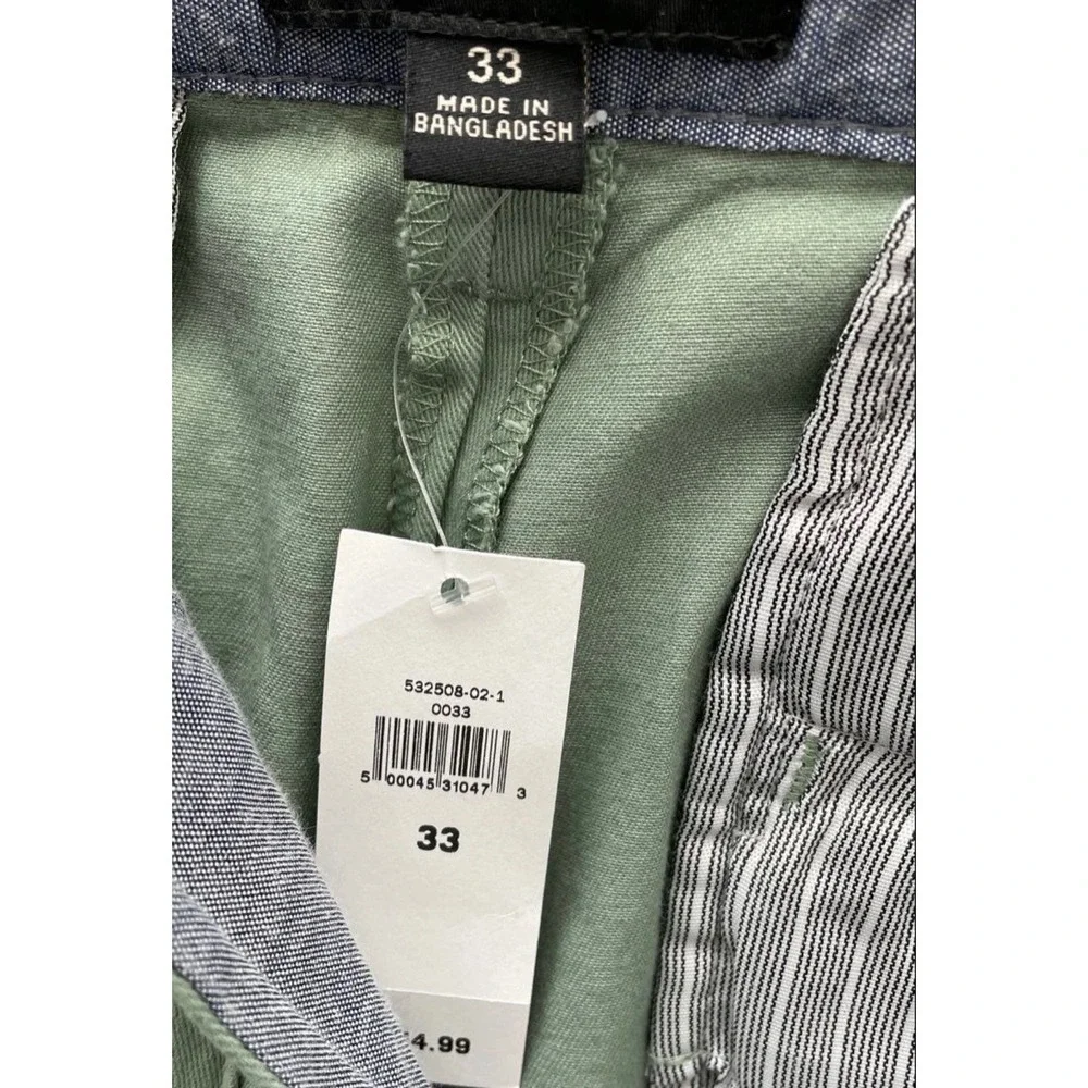 Banana Republic Emerson Straight Fit Chino Shorts Sage Green Mens 33 11in Inseam